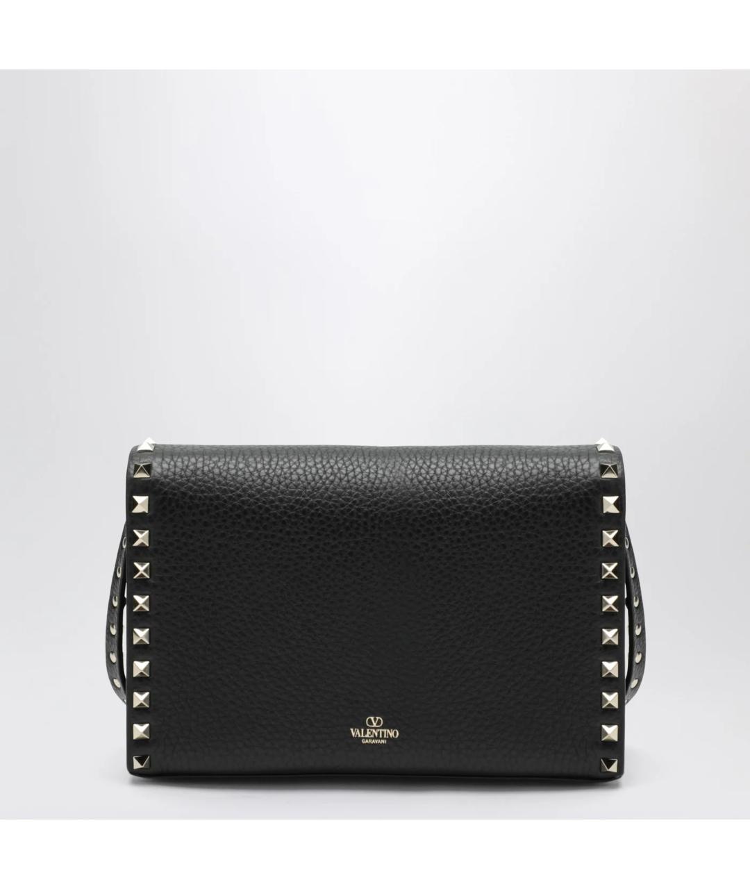 VALENTINO Черная кожаная сумка через плечо, фото 2