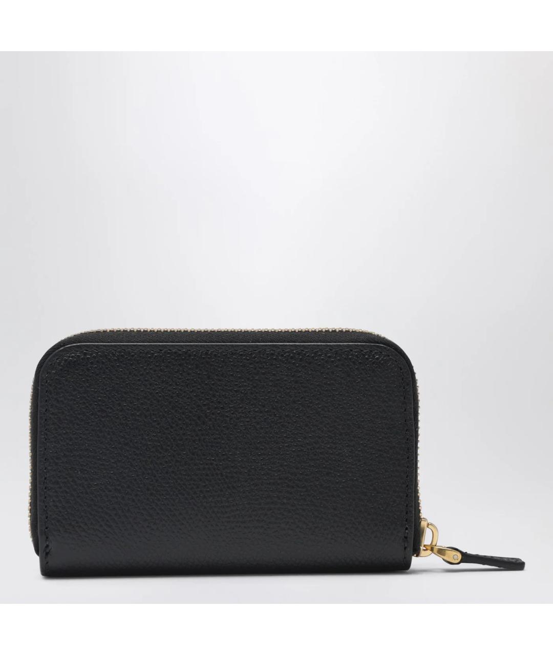 VALENTINO Черный кожаный кошелек, фото 2