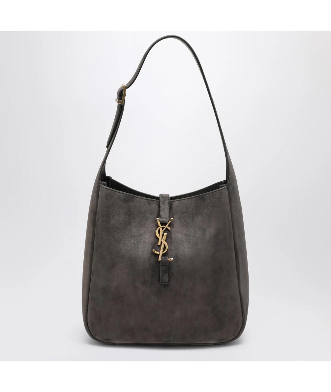 SAINT LAURENT Коричневая замшевая сумка через плечо, фото 3