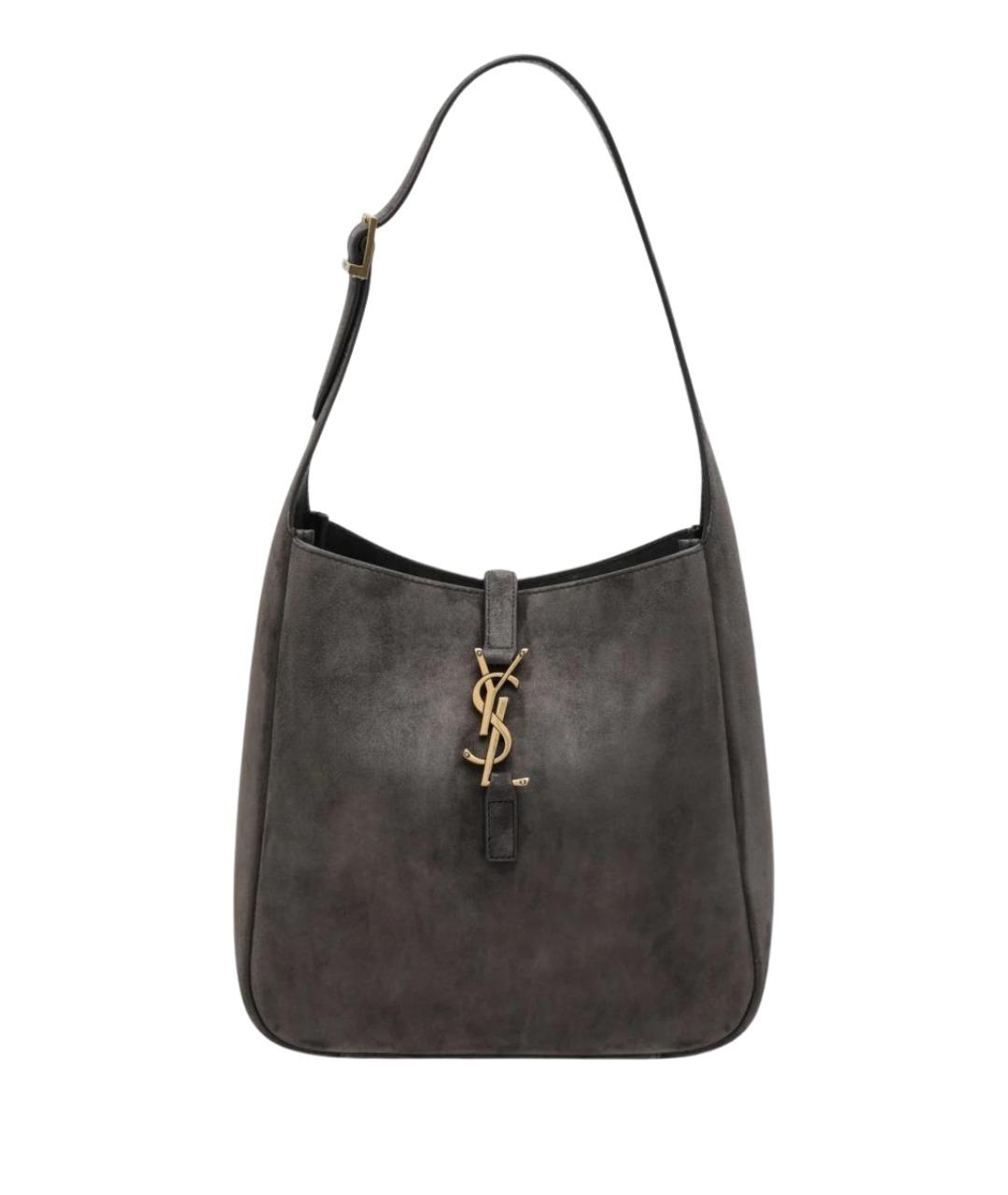 SAINT LAURENT Коричневая замшевая сумка через плечо, фото 1