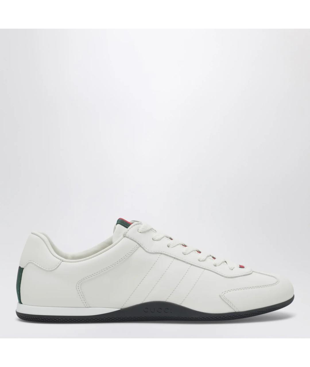 GUCCI Белые кожаные низкие кроссовки / кеды, фото 3