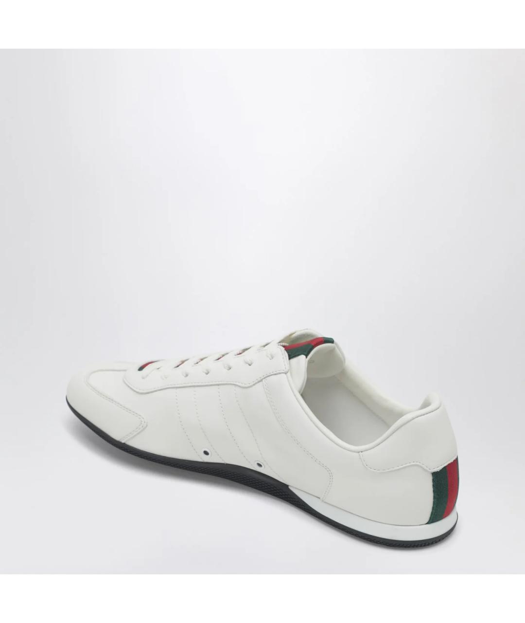 GUCCI Белые кожаные низкие кроссовки / кеды, фото 2