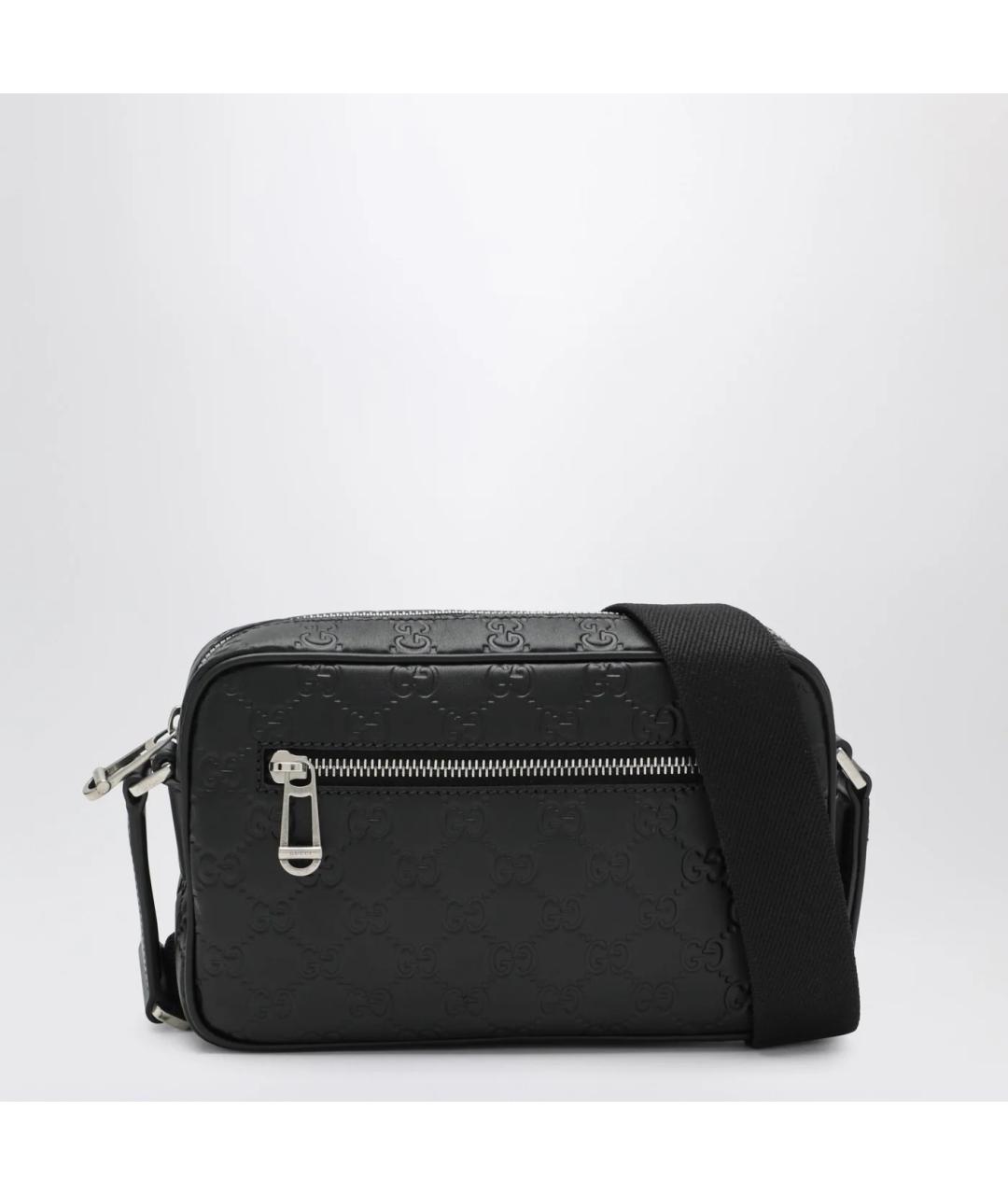 GUCCI Черная кожаная сумка на плечо, фото 3