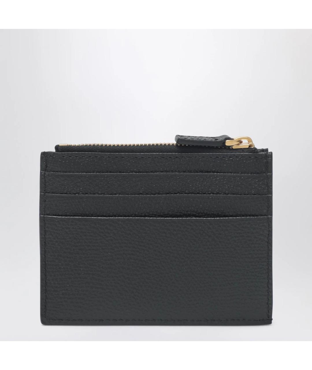 VALENTINO Черный кожаный кошелек, фото 2