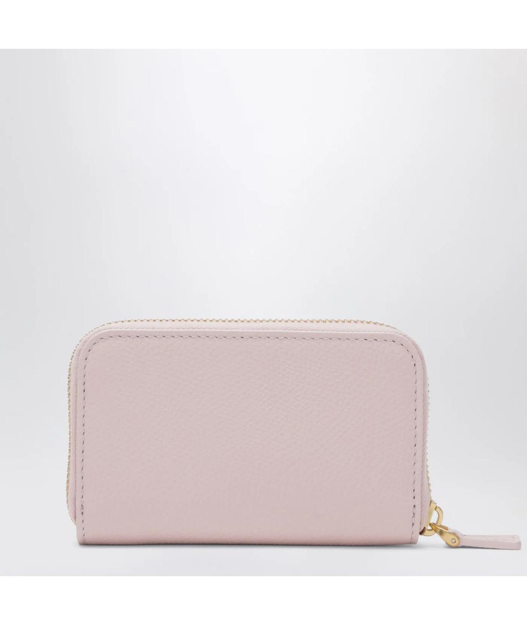VALENTINO Розовый кожаный кошелек, фото 2