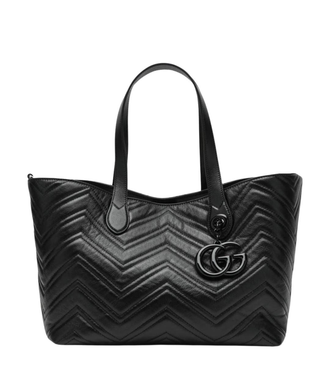 GUCCI Черная кожаная сумка тоут, фото 1