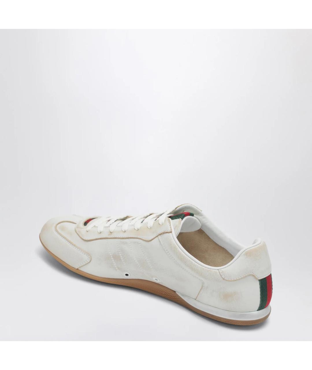GUCCI Белые кожаные кроссовки, фото 2