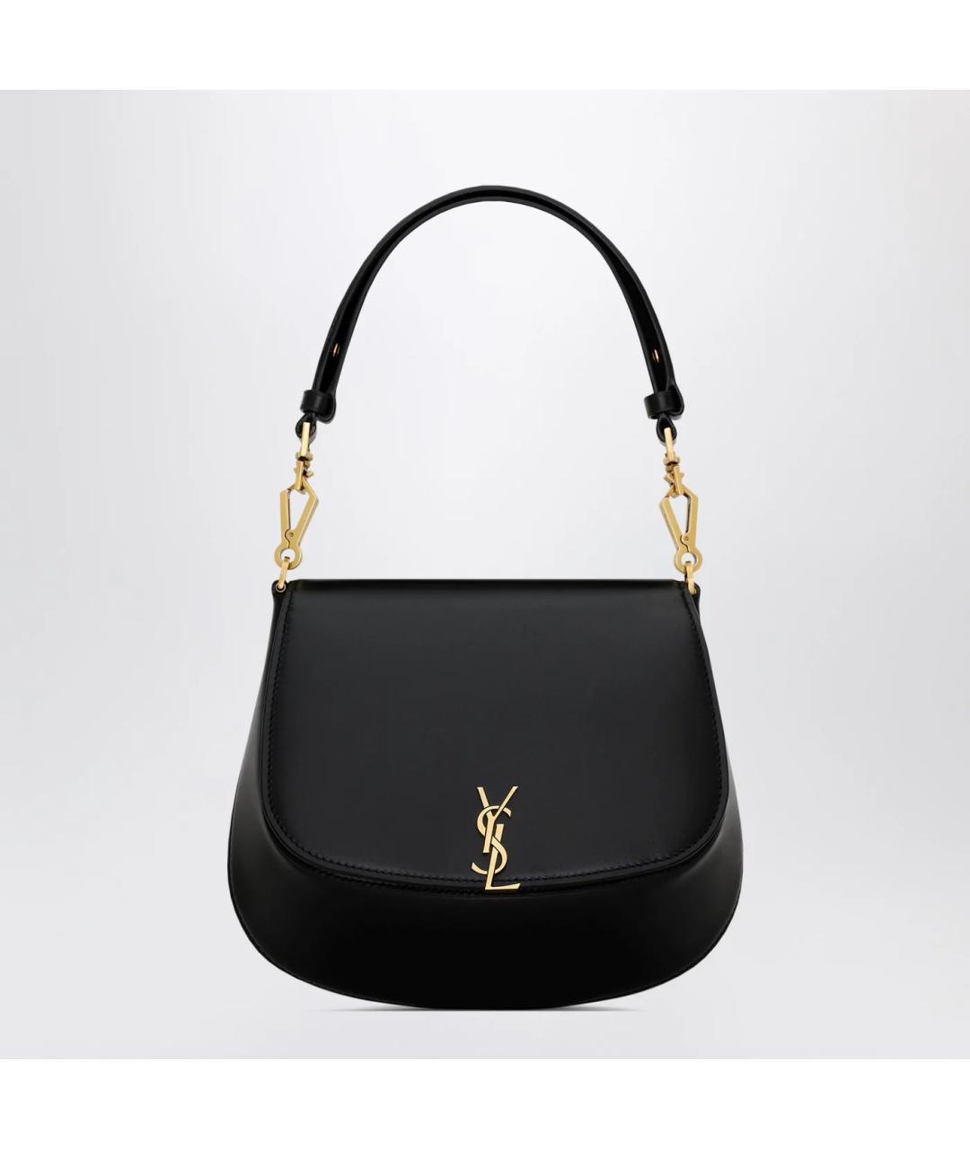 SAINT LAURENT Черная кожаная сумка через плечо, фото 3