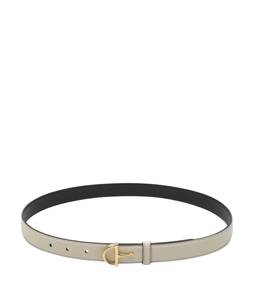 GUCCI Бежевый кожаный ремень, фото 1