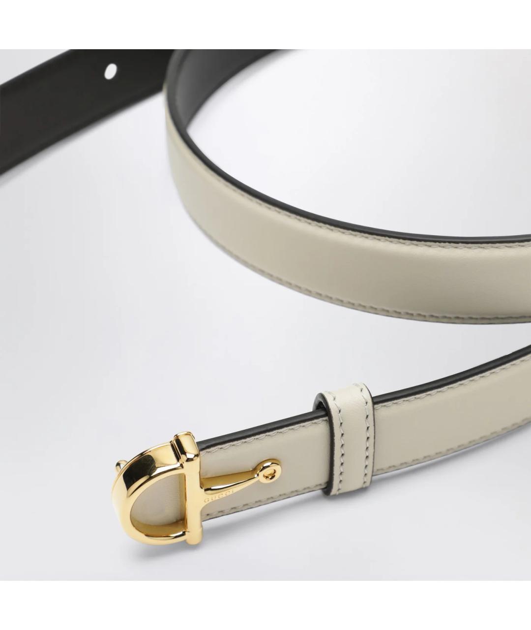 GUCCI Бежевый кожаный ремень, фото 2