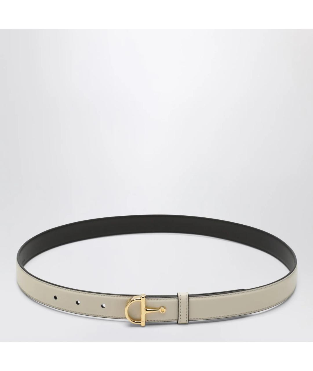 GUCCI Бежевый кожаный ремень, фото 3