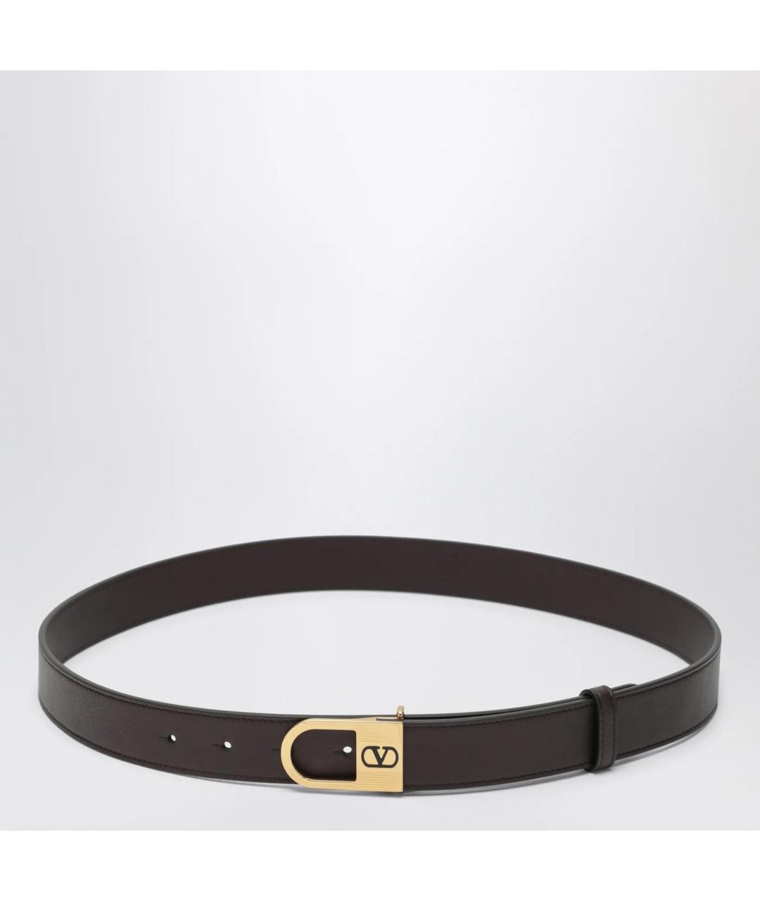 VALENTINO Коричневый кожаный ремень, фото 3