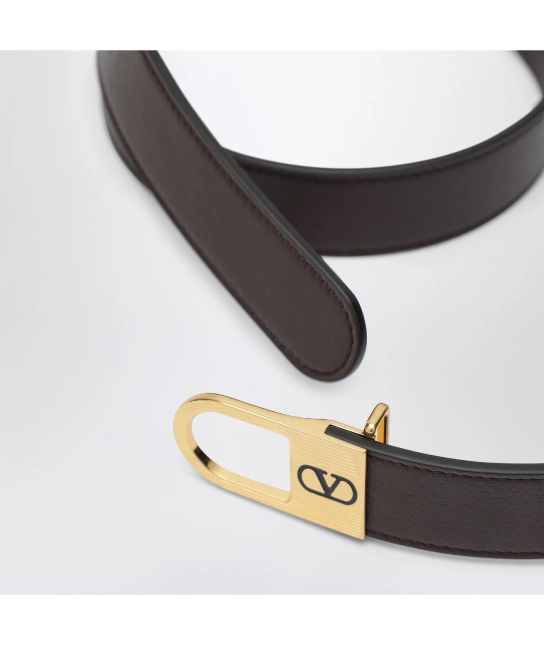 VALENTINO Коричневый кожаный ремень, фото 2