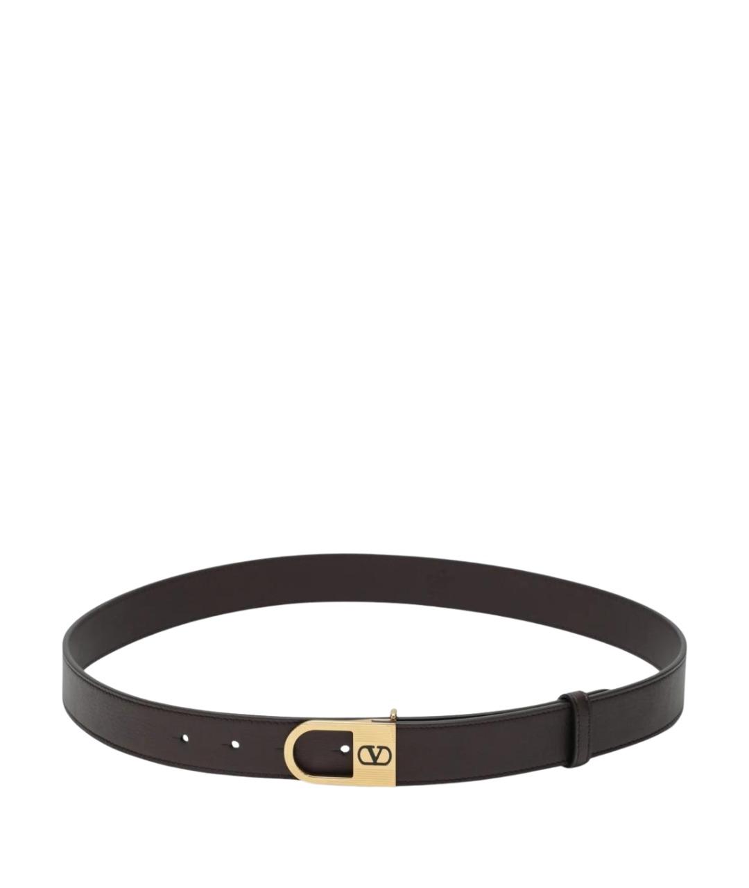 VALENTINO Коричневый кожаный ремень, фото 1