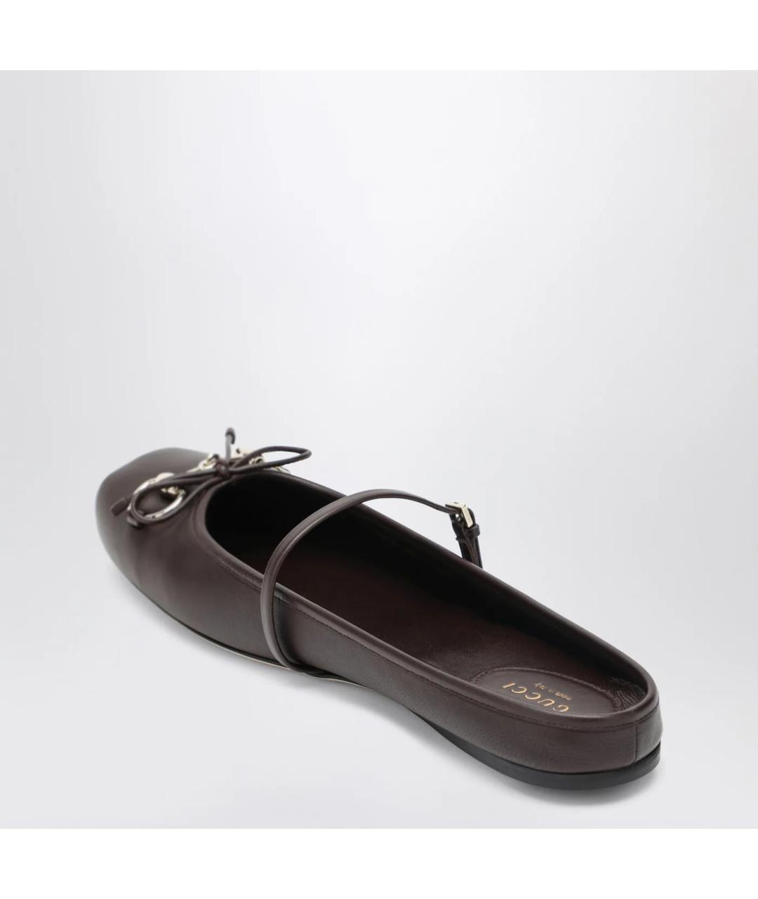 GUCCI Коричневые кожаные мюли, фото 2