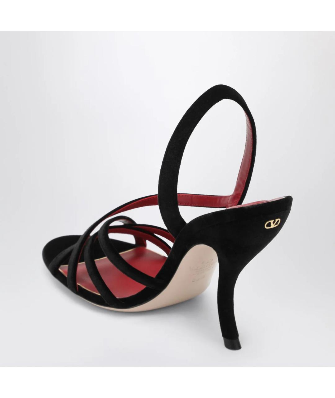 VALENTINO Черные текстильные босоножки, фото 2