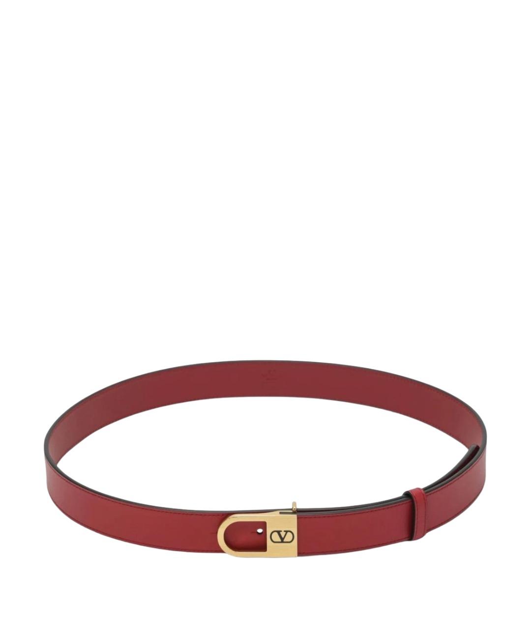 VALENTINO Красный кожаный ремень, фото 1