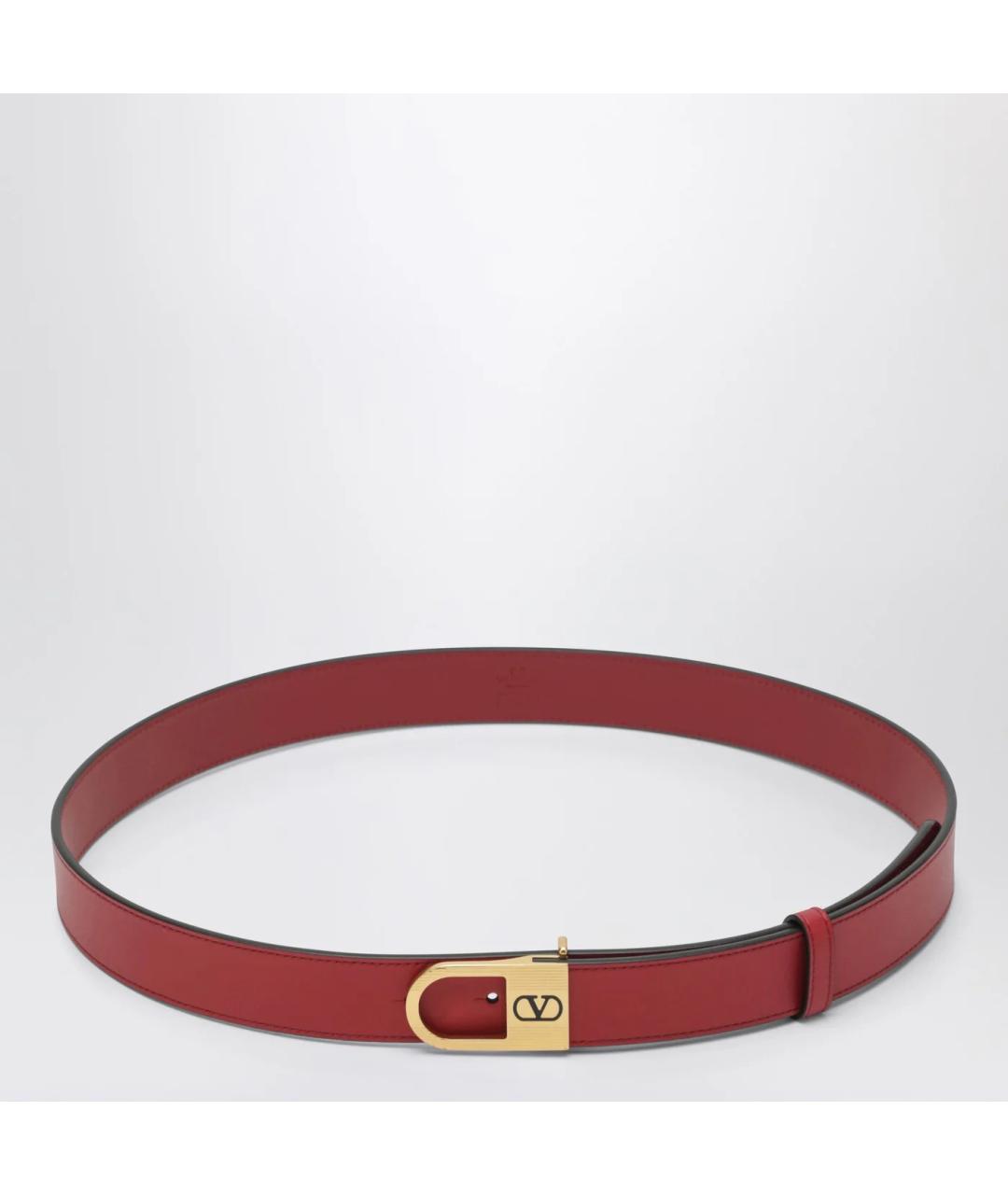VALENTINO Красный кожаный ремень, фото 3