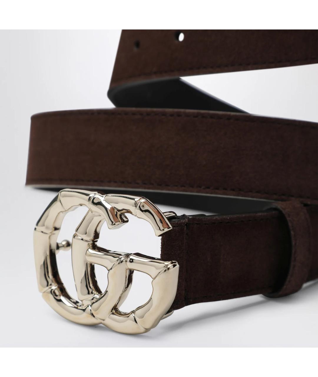 GUCCI Коричневый замшевый ремень, фото 2