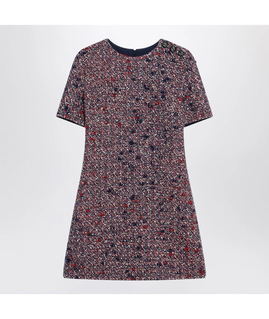 GUCCI Мульти шерстяное повседневное платье, фото 3