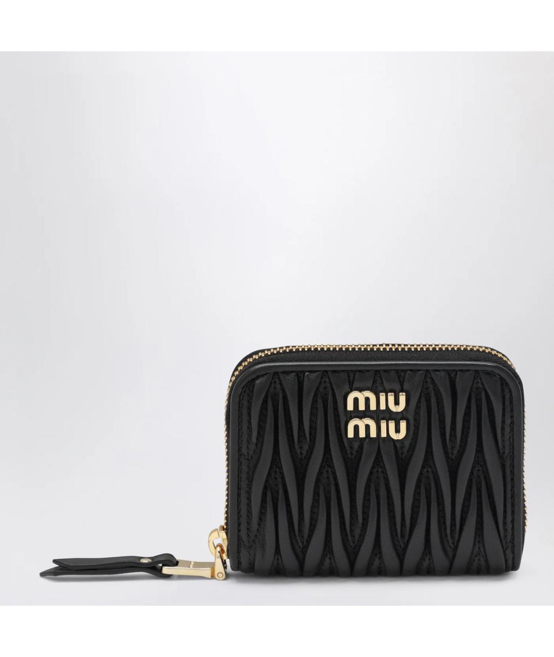 MIU MIU Черный кожаный кошелек, фото 3