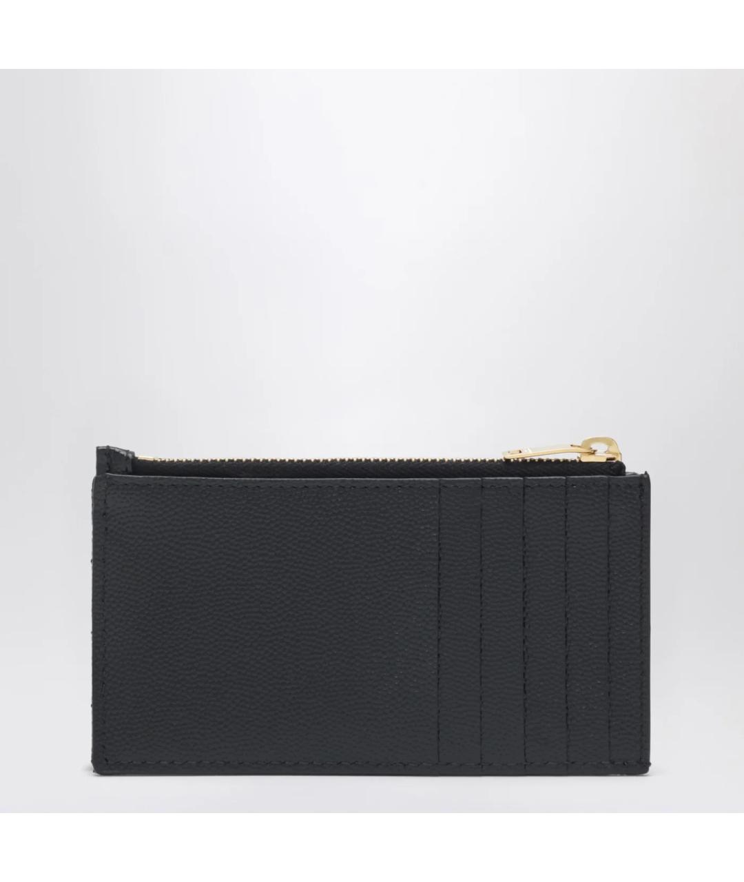 SAINT LAURENT Черный кожаный кардхолдер, фото 2