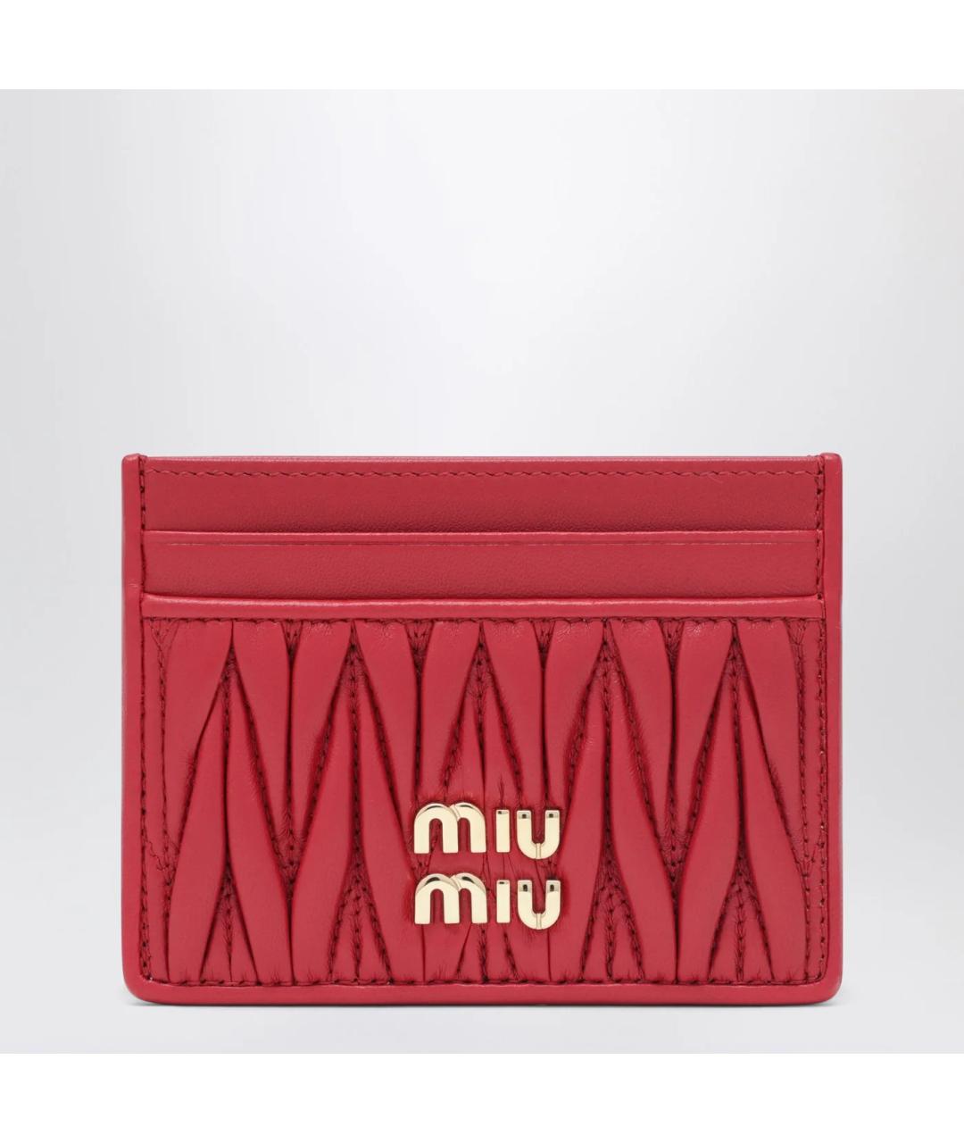 MIU MIU Красный кожаный кардхолдер, фото 3
