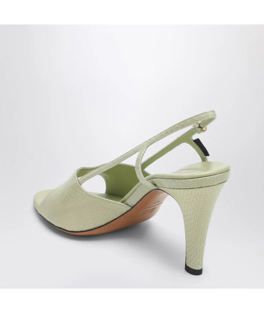 MIU MIU Зеленые кожаные босоножки, фото 2