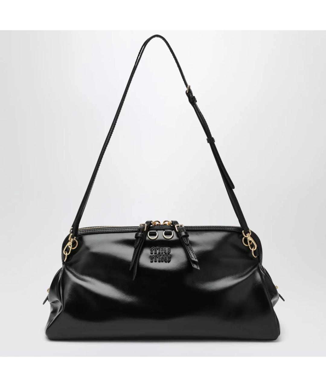 MIU MIU Черная кожаная сумка через плечо, фото 3