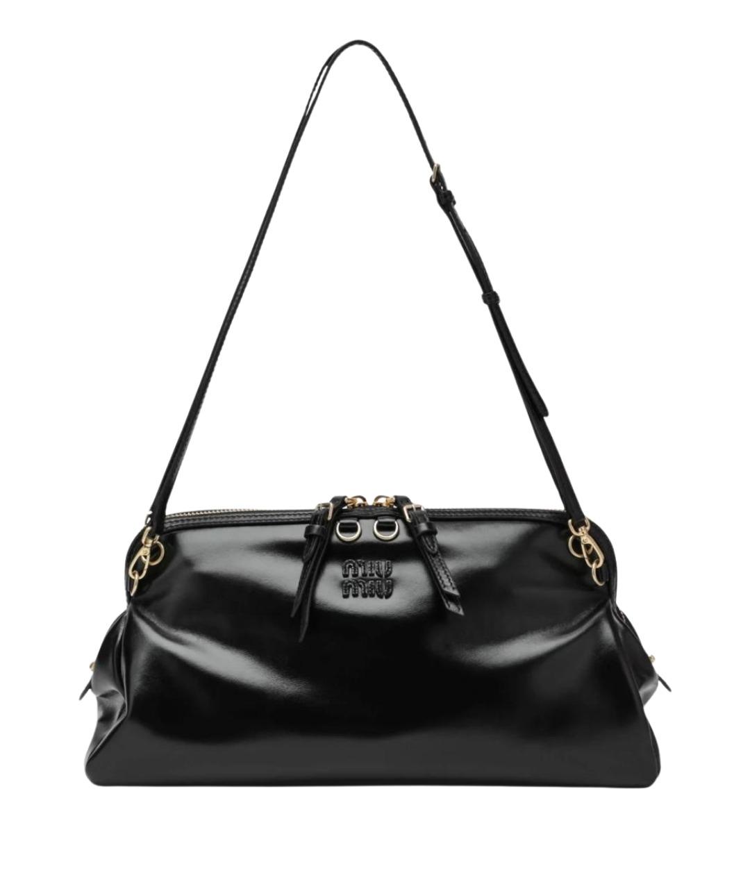 MIU MIU Черная кожаная сумка через плечо, фото 1