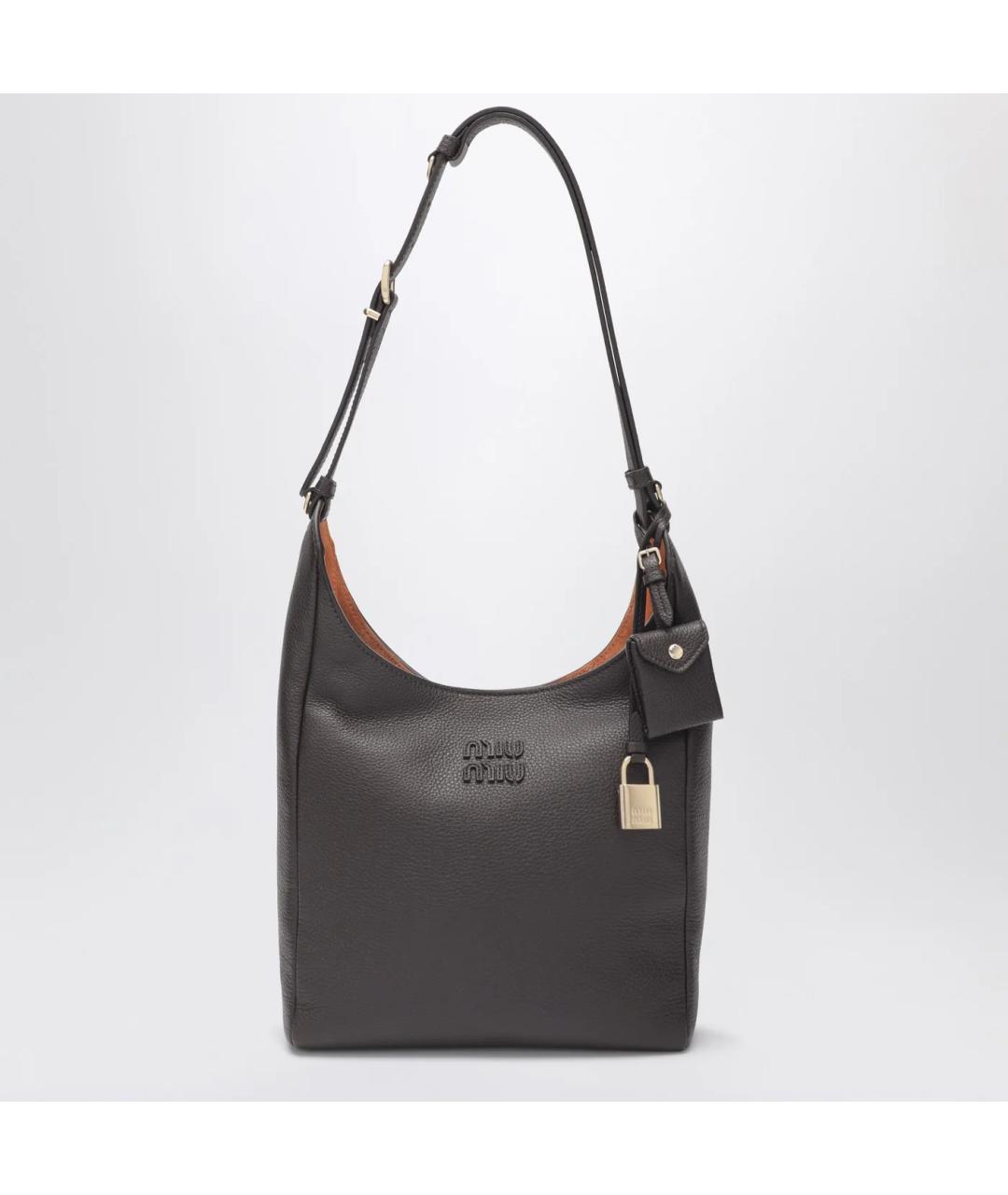 MIU MIU Коричневая кожаная сумка через плечо, фото 3