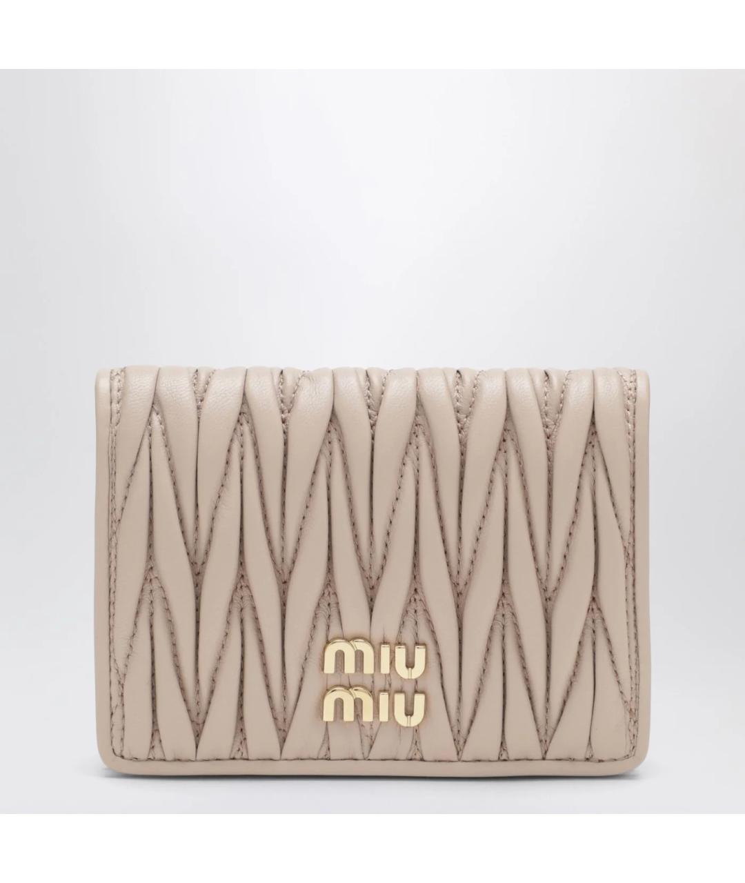 MIU MIU Розовый кожаный кошелек, фото 3