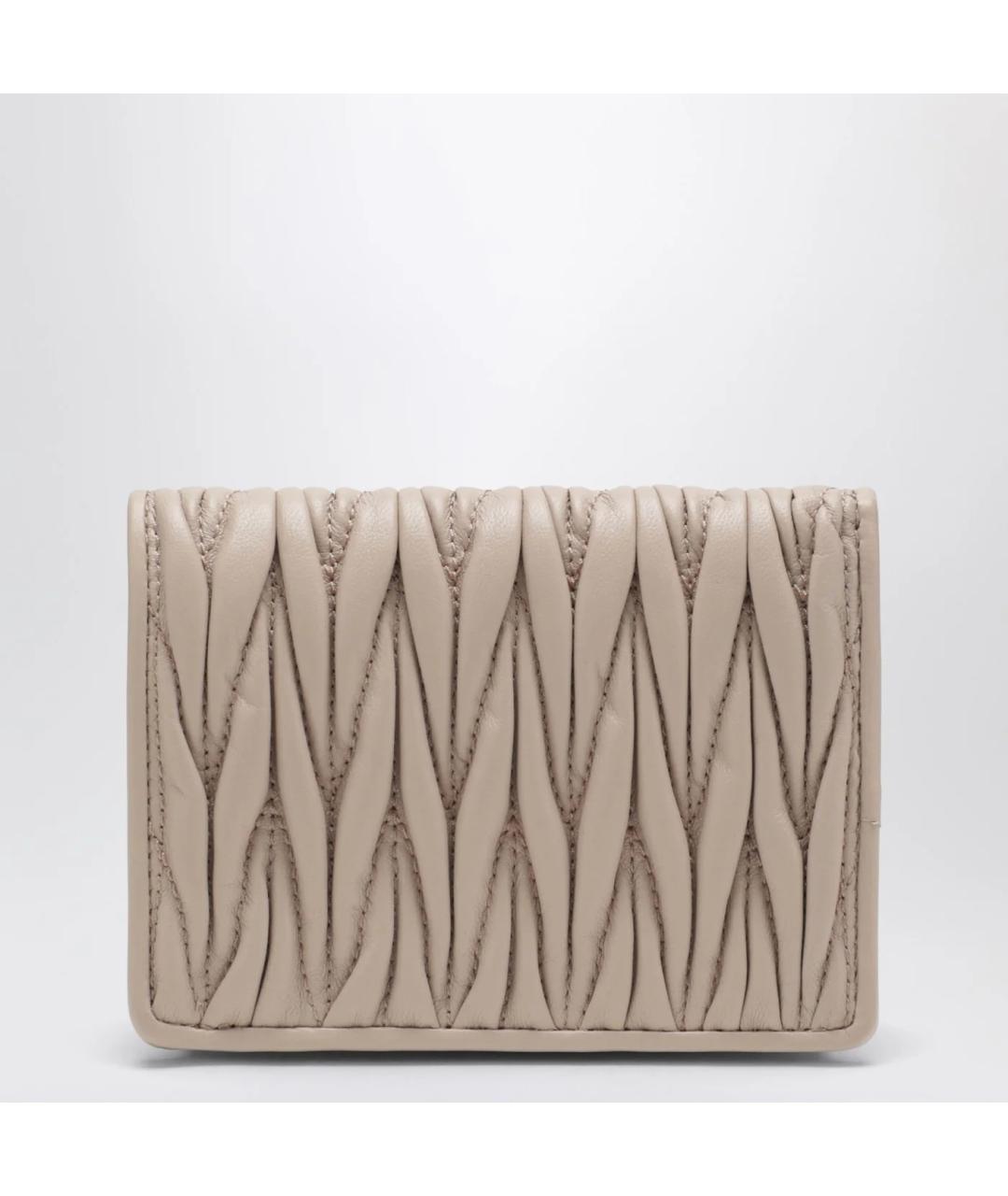 MIU MIU Розовый кожаный кошелек, фото 2