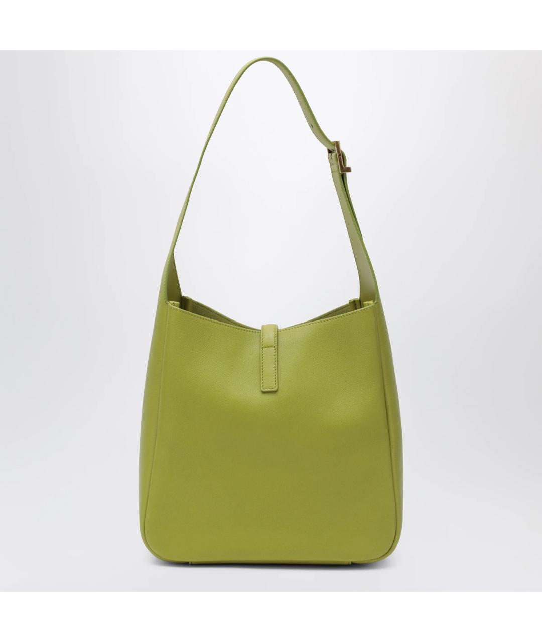 SAINT LAURENT Зеленая кожаная сумка через плечо, фото 2