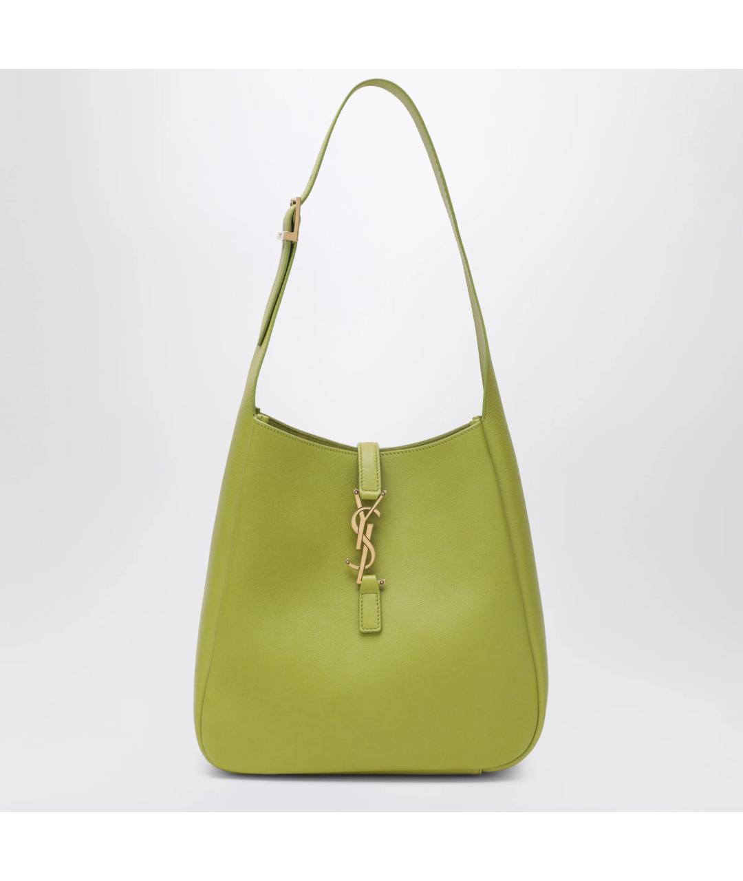 SAINT LAURENT Зеленая кожаная сумка через плечо, фото 3