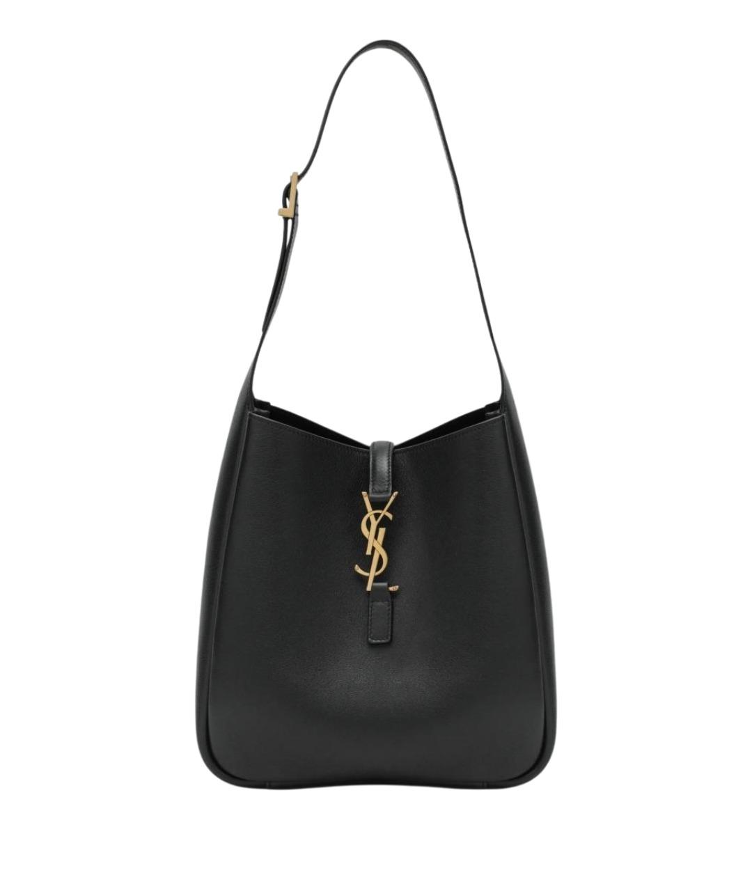 SAINT LAURENT Черная кожаная сумка через плечо, фото 1