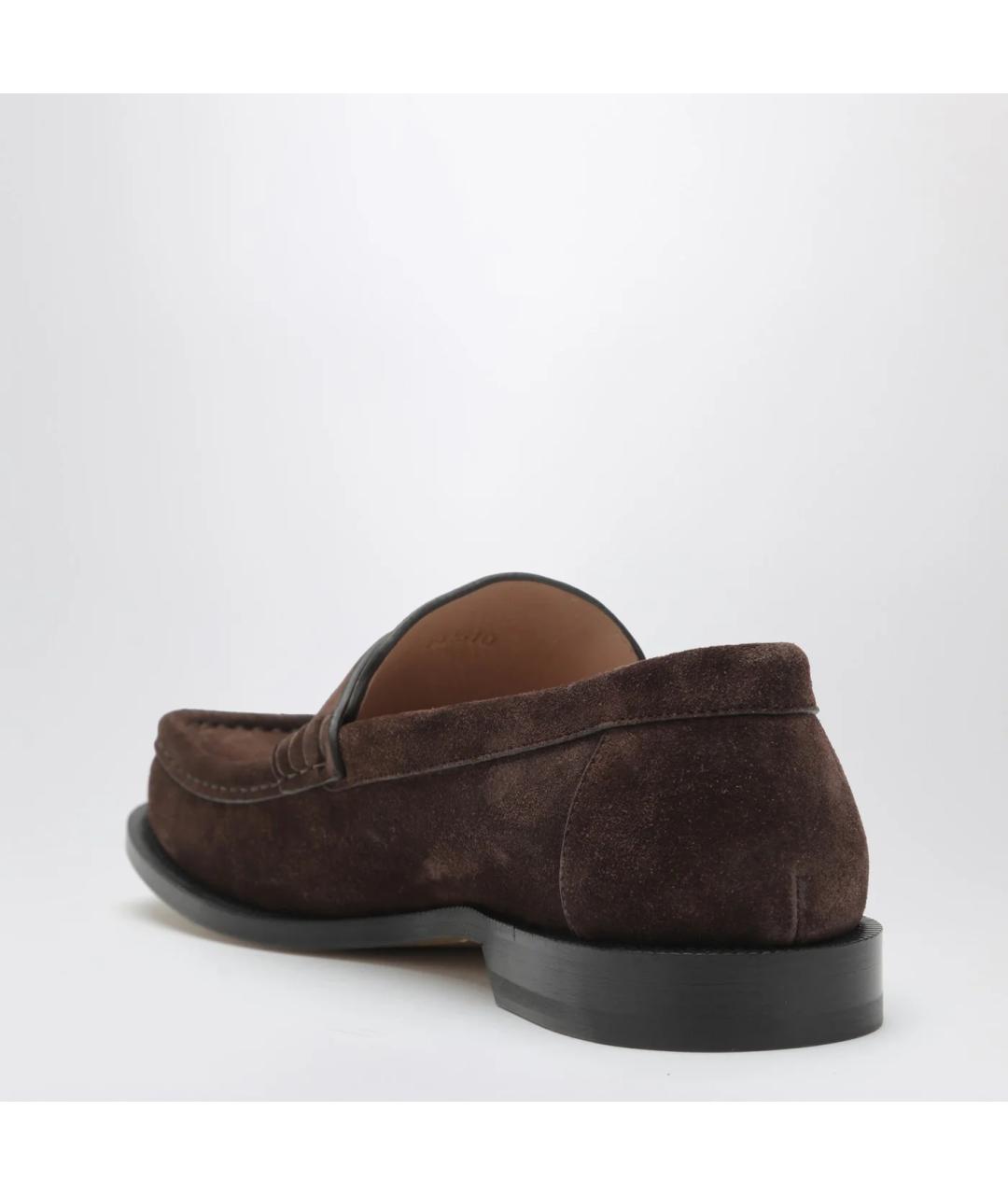 LOEWE Коричневые замшевые лоферы, фото 2