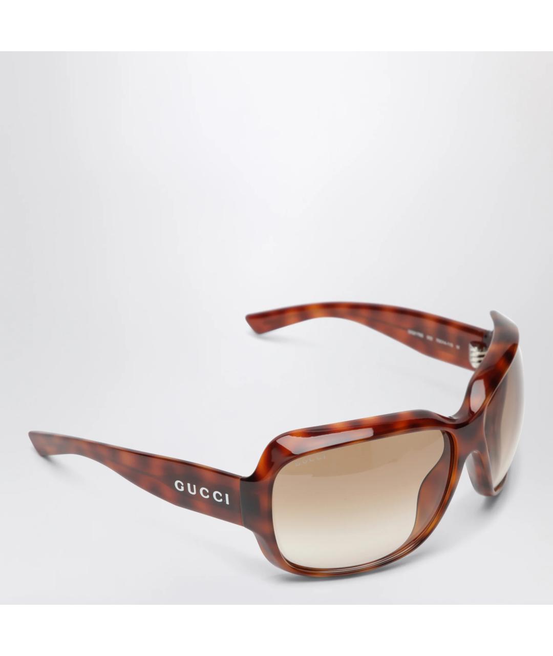 GUCCI Коричневые пластиковые солнцезащитные очки, фото 2