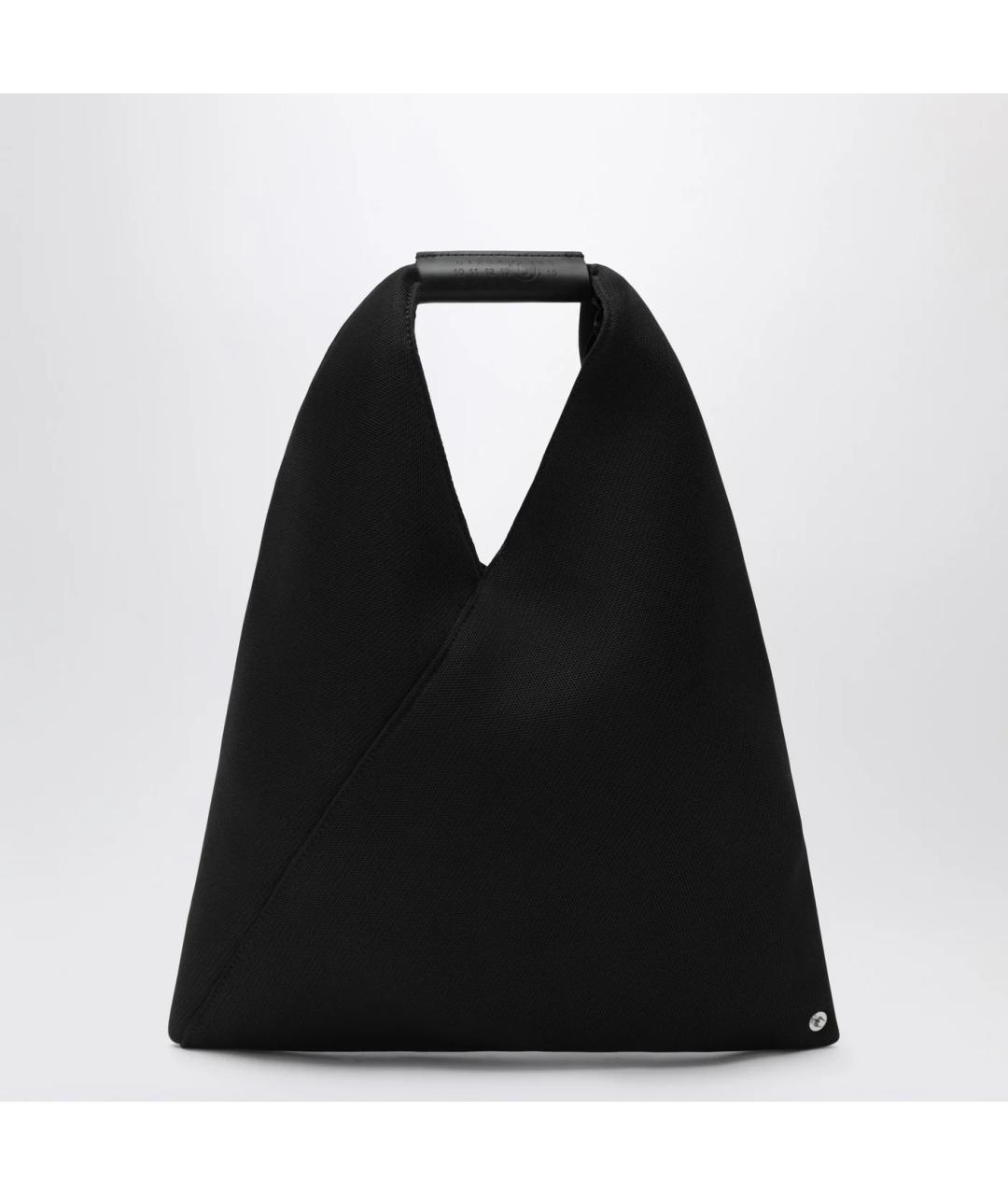 MM6 MAISON MARGIELA Черная кожаная сумка с короткими ручками, фото 3