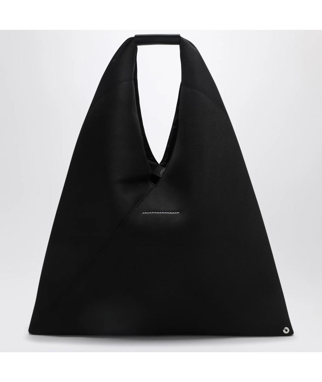 MM6 MAISON MARGIELA Черная тканевая сумка тоут, фото 2