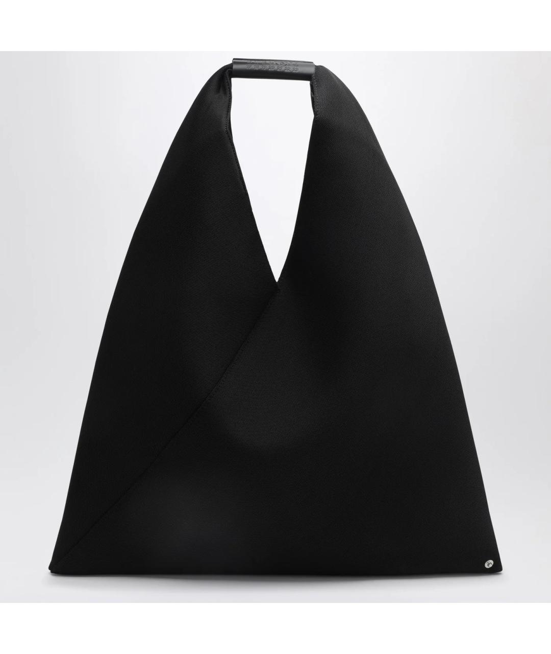 MM6 MAISON MARGIELA Черная тканевая сумка тоут, фото 3