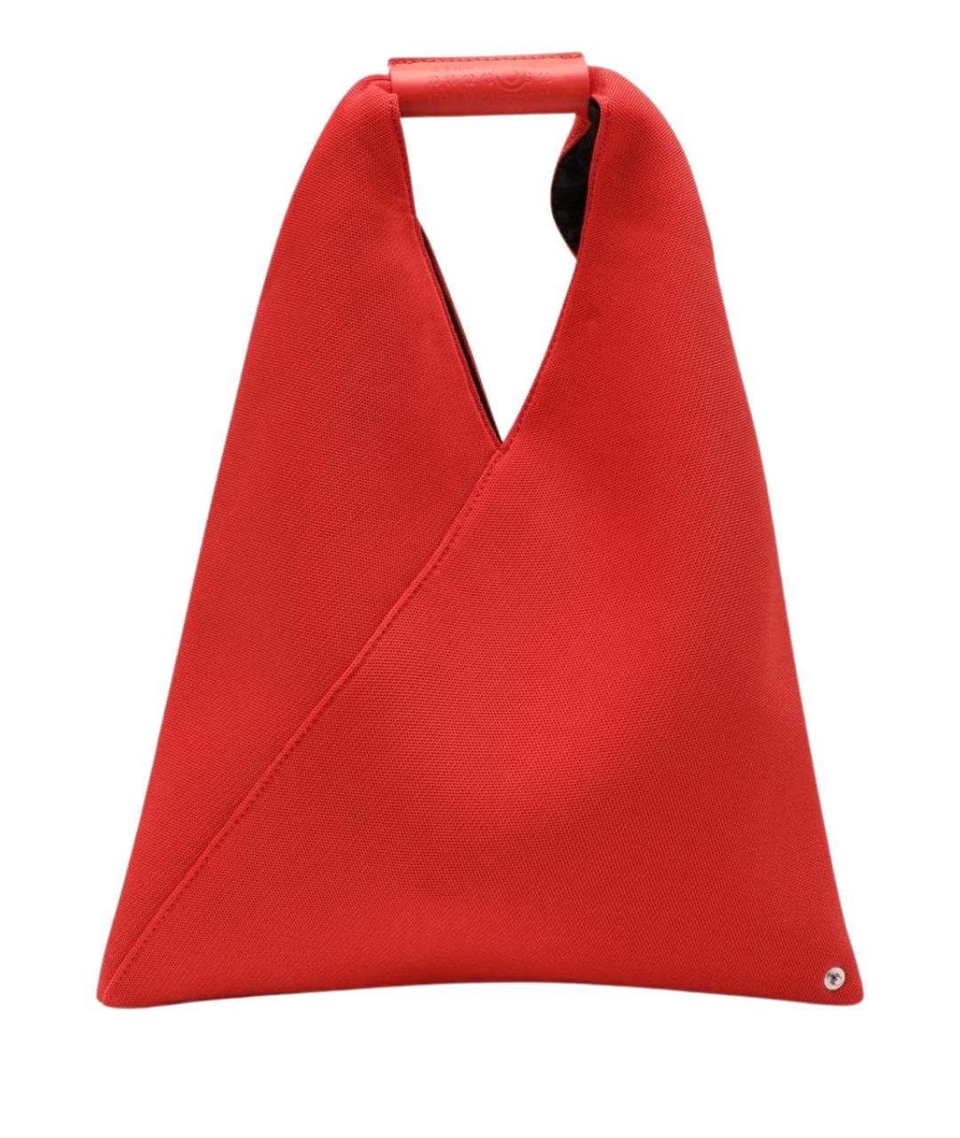 MM6 MAISON MARGIELA Оранжевая тканевая сумка с короткими ручками, фото 1