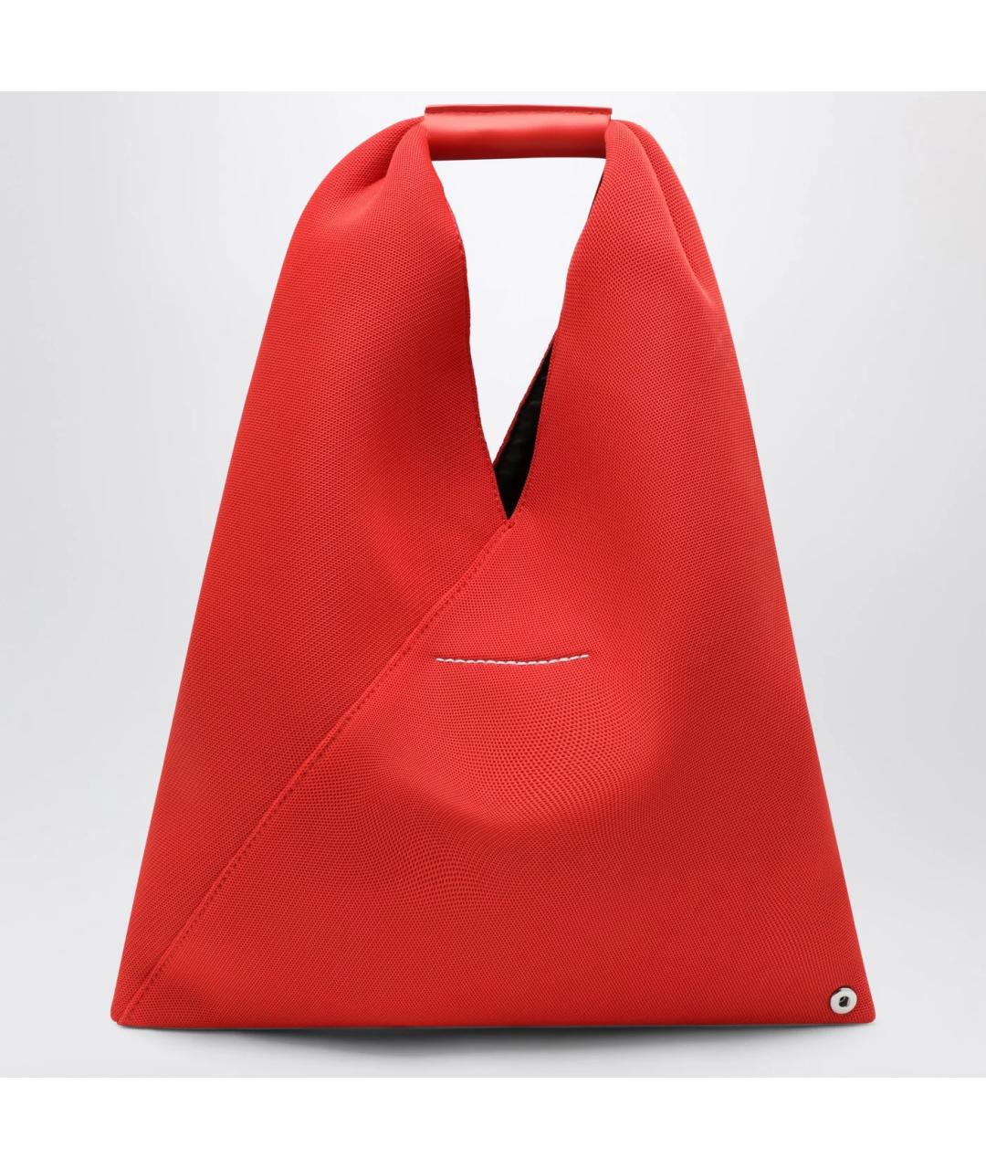 MM6 MAISON MARGIELA Оранжевая тканевая сумка с короткими ручками, фото 2