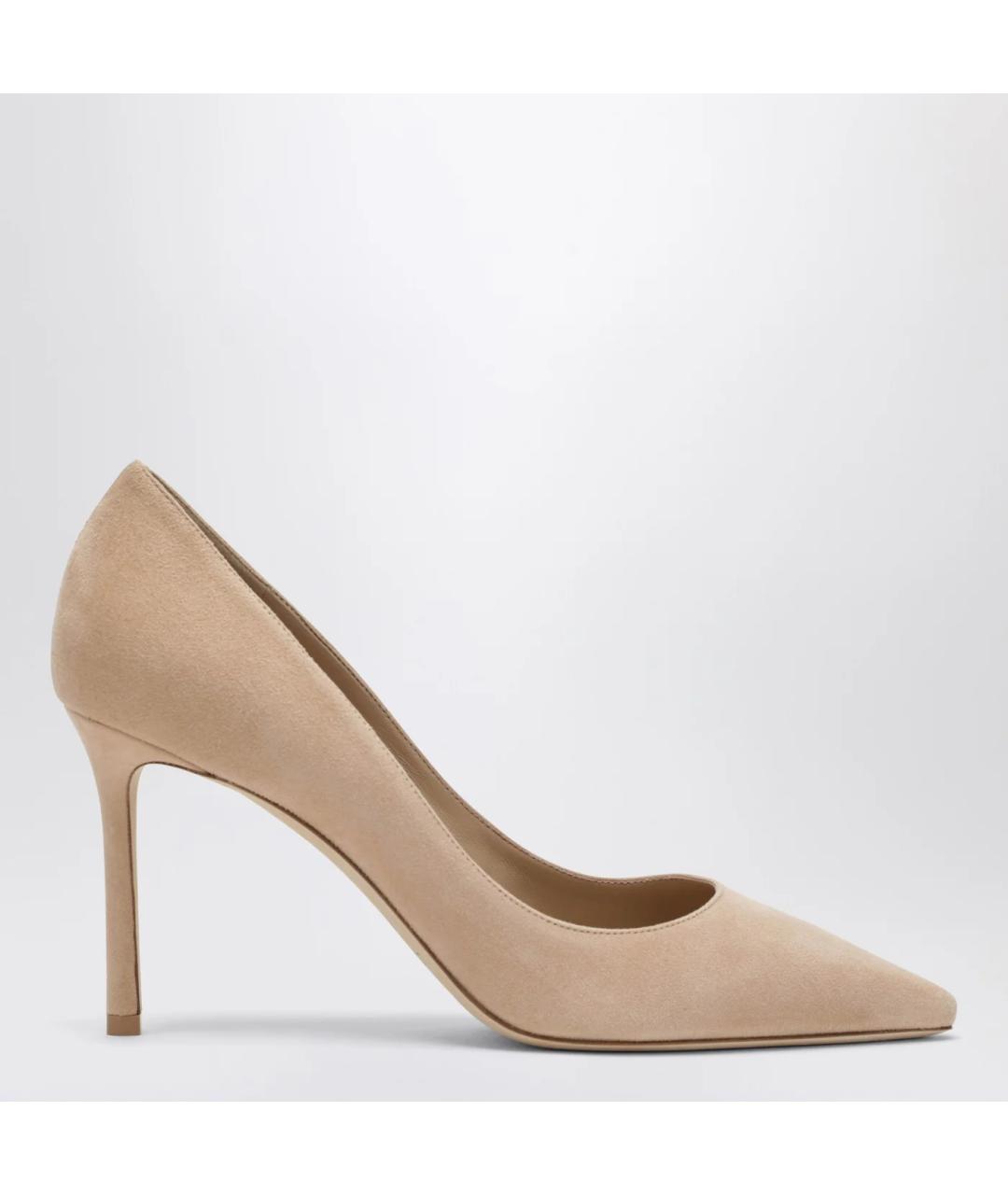 JIMMY CHOO Бежевые замшевые туфли, фото 3