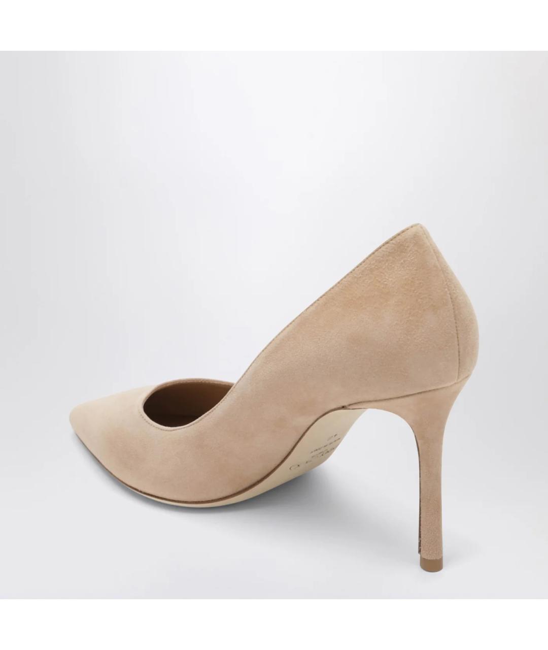 JIMMY CHOO Бежевые замшевые туфли, фото 2