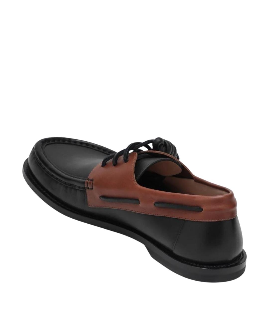 LOEWE Коричневые кожаные низкие ботинки, фото 2