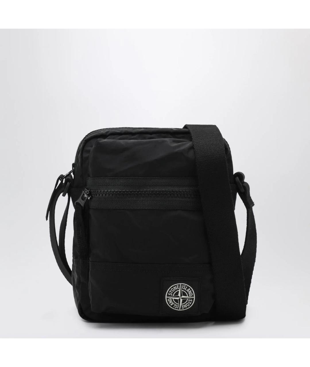 STONE ISLAND Черная синтетическая сумка на плечо, фото 3