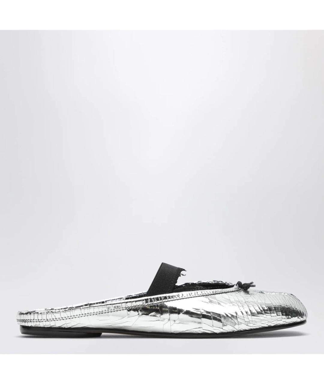 MAISON MARGIELA Серебряные кожаные мюли, фото 3