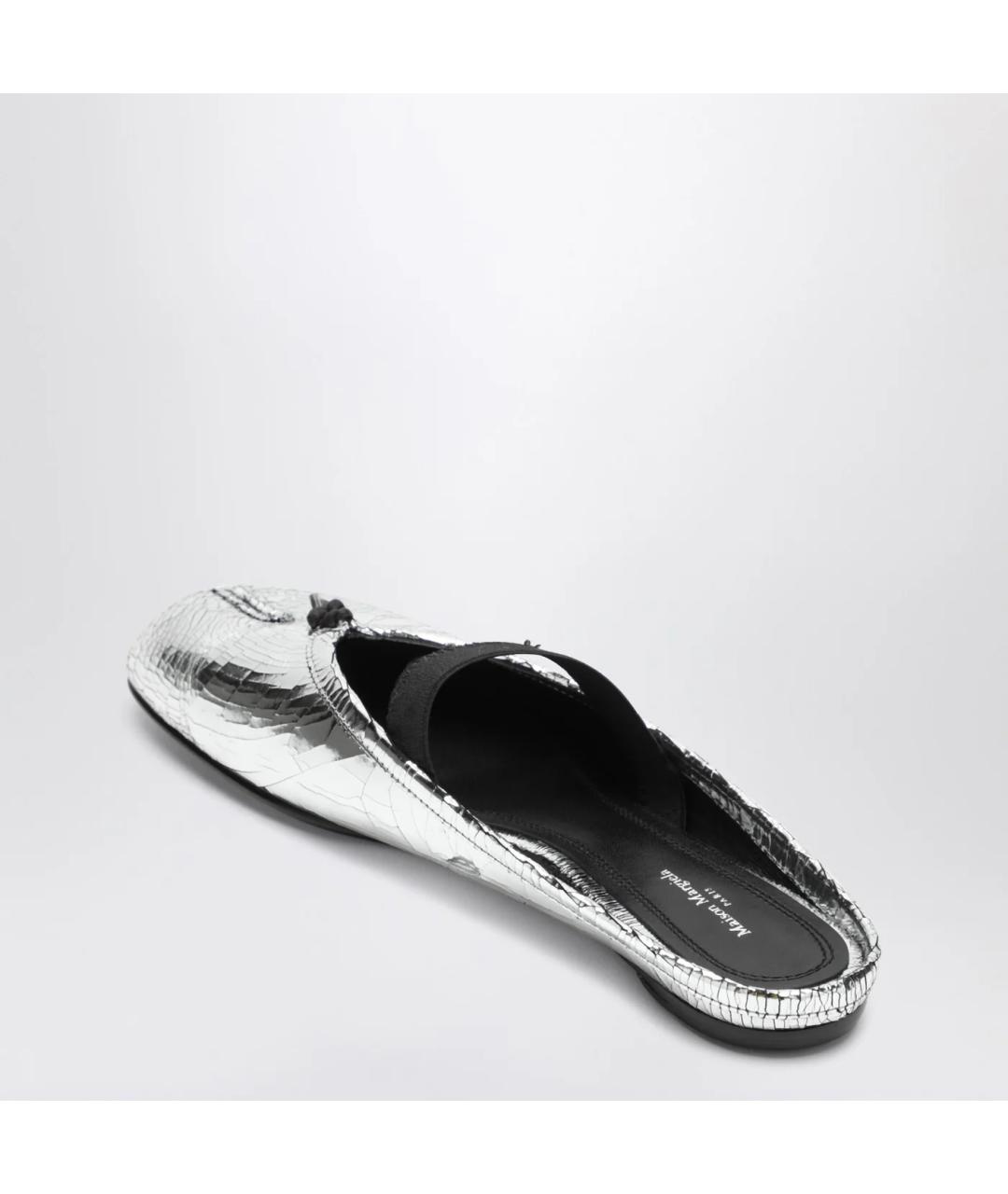 MAISON MARGIELA Серебряные кожаные мюли, фото 2
