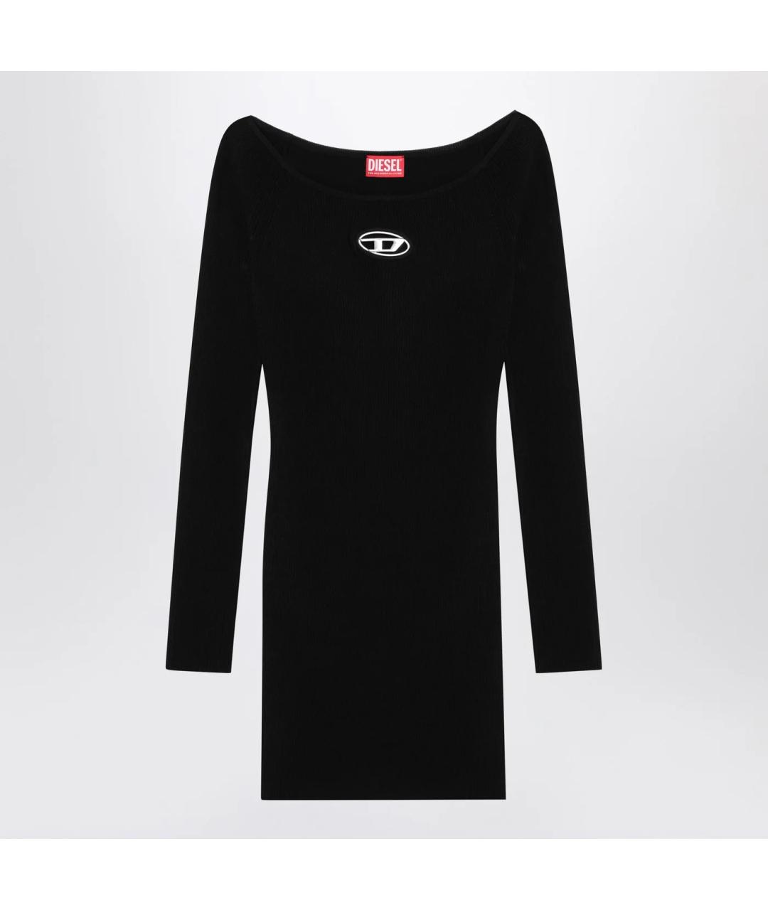DIESEL Черное вискозное повседневное платье, фото 3